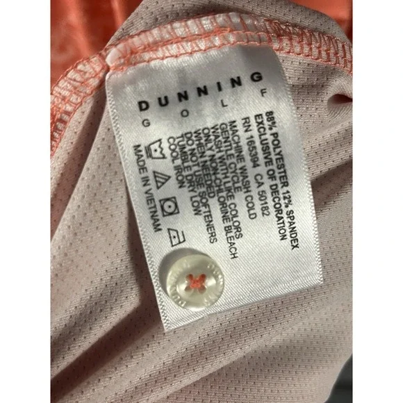 Dunning Golf Shirt Mens L Peach Floral Polo Short Sleeve Polyester/Spandex - Picture 4 of 6